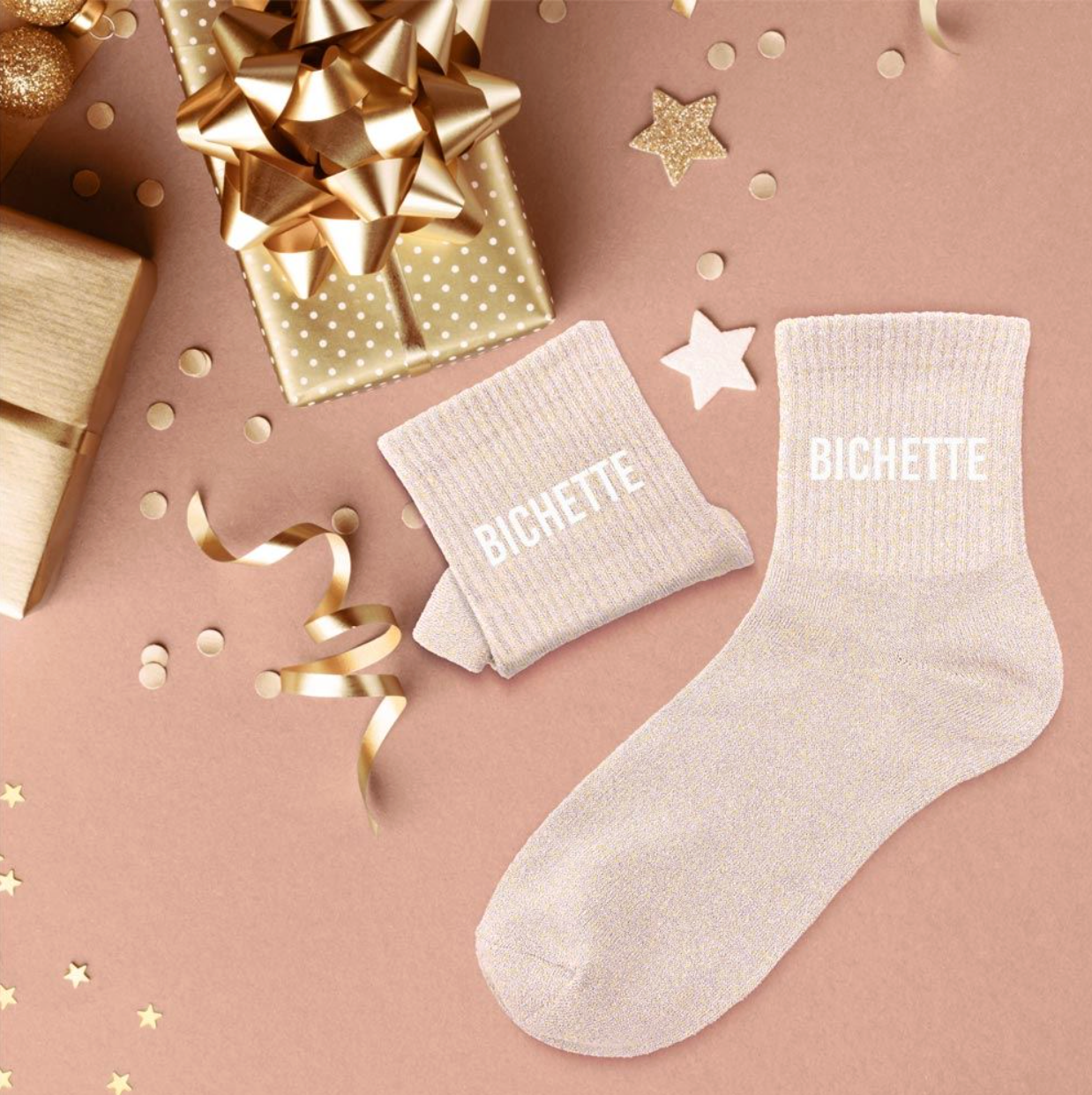 Chaussettes à Paillettes - BICHETTE ROSE